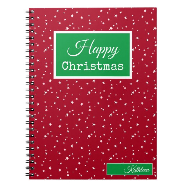Cuaderno rojo y verde de Navidad, Nombre (Frente)