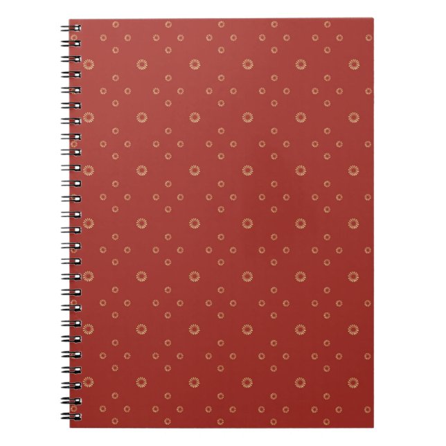 Cuaderno Rojo | Zinnia Dorada Sol (Frente)