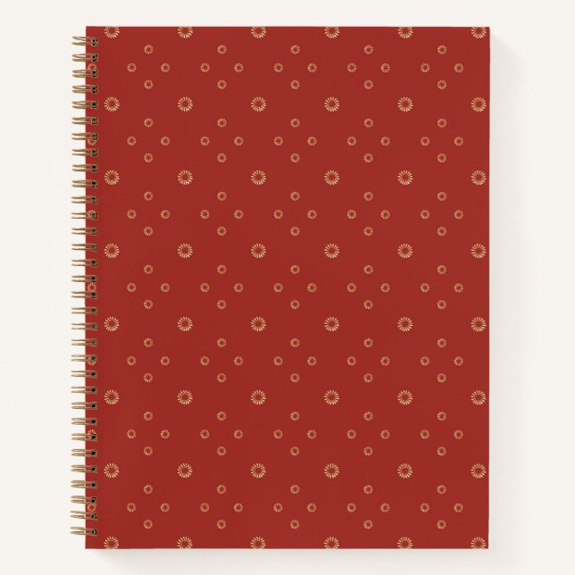 Cuaderno Rojo | Zinnia Dorada Sol (Anverso)