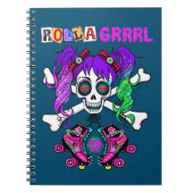 Rolla Grrrl Punk Rock Chica Bloc de notas espirale