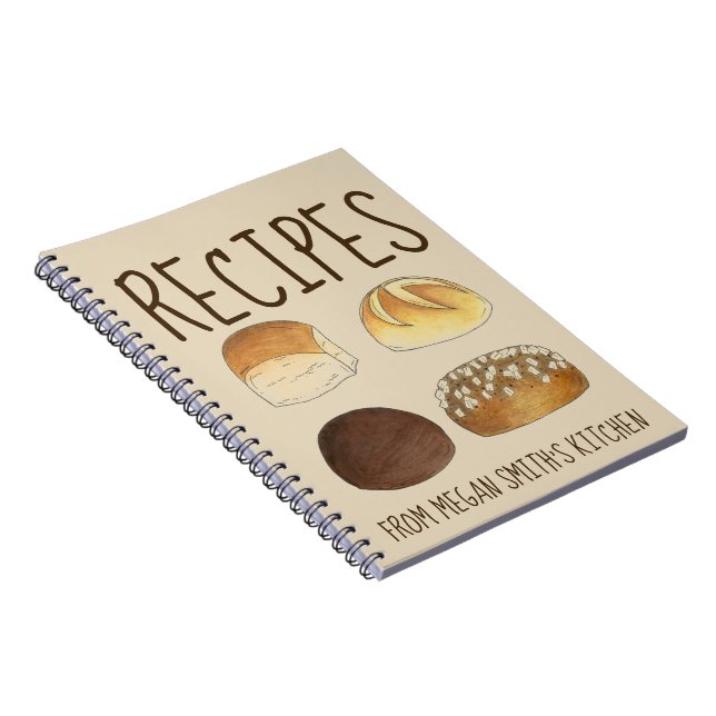 Cuaderno Rolls de pan Recetas Cocina de Cocina personalizad (Lado Derecho)
