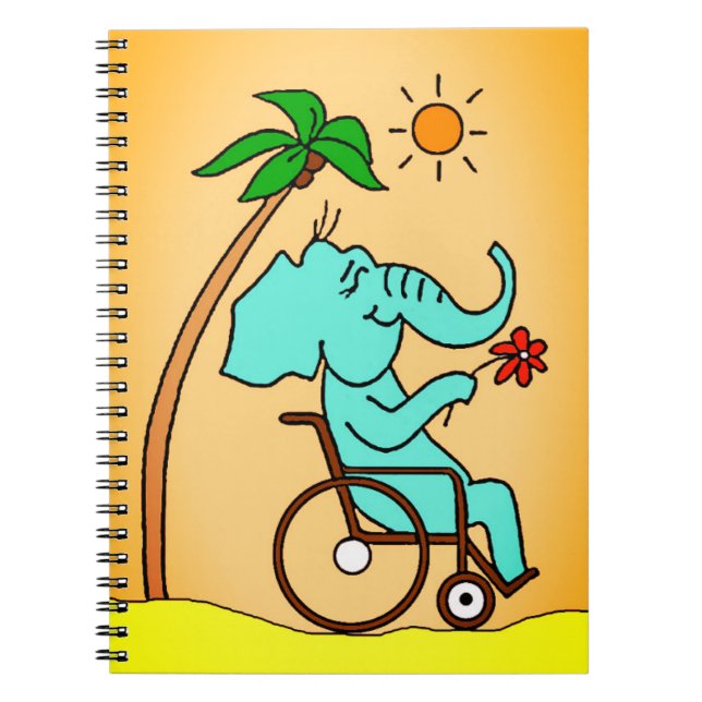 Cuaderno Rollstuhlfahrer Elefant (Frente)