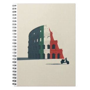 Cuaderno Roma eterna: Coliseo en tricolor con Vespa
