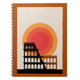 Cuaderno Roma, Italia Colosseum Postcard Unedied Vintage