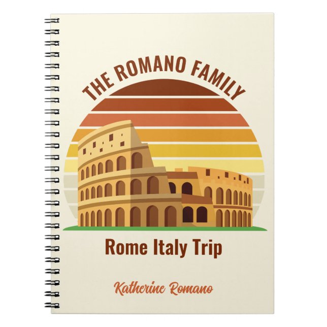 Cuaderno Roma Italia Personalizado de viaje familiar Coloss (Frente)
