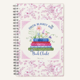 Cuaderno Romance Stack of Books Club Watercolor Floral Rosa