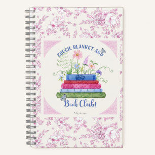 Cuaderno Romance Stack of Books Club Watercolor Floral Rosa