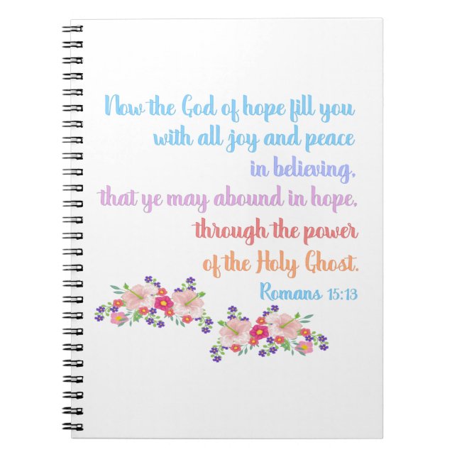 Cuaderno Romanos 15 Biblia Verse Design (Frente)