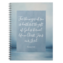 Cuaderno Romanos 6:23 Biblia Verse imagen Espiral de bloc d