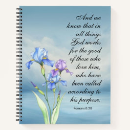 Cuaderno Romanos 8:28 Acuarela de Iris