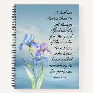 Cuaderno Romanos 8:28 Acuarela de Iris