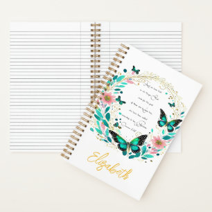Cuaderno Romanos 8:28 Flores y mariposas 