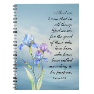 Cuaderno Romanos 8:28 Iris Watercolor