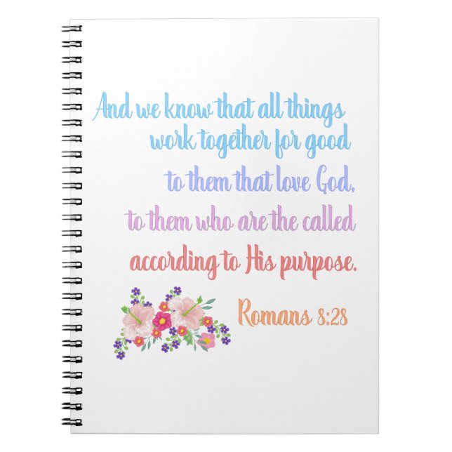 Cuaderno Romanos 8 Biblia Verse diseño (Frente)
