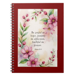 Cuaderno Romans 12:12 Custom Bible Verse