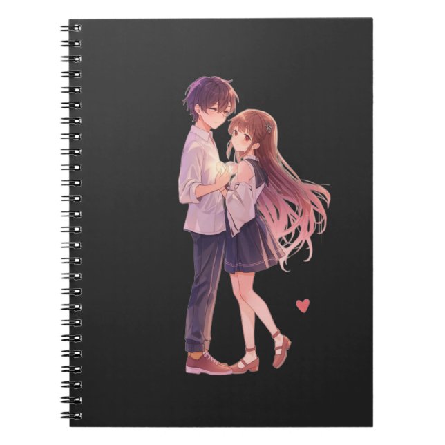 Cuaderno Romantic Anime Couple - Cute Aesthetic Lovers Art  (Frente)