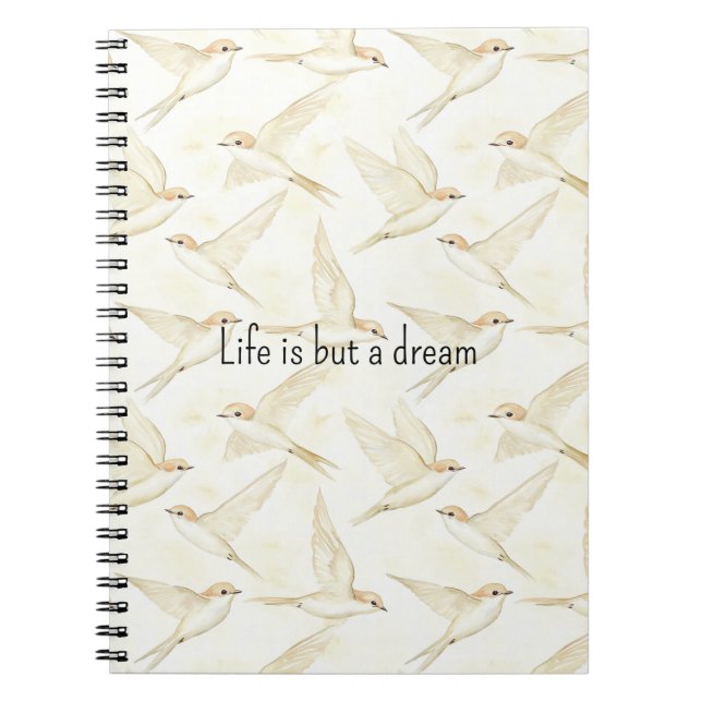 Cuaderno Romantic Birds life is but a dream  (Frente)