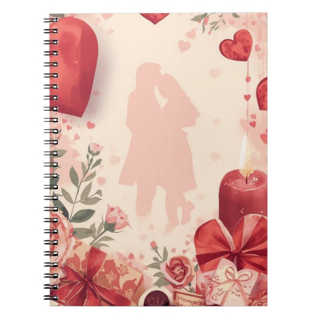Cuaderno Romantic Couple Notebook Valentine Gift with Ros (Frente)