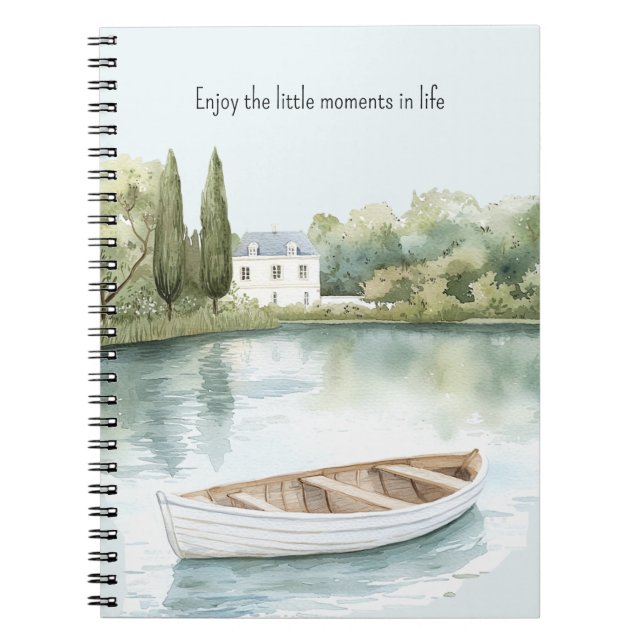 Cuaderno Romantic Lake Row Boat Enjoy Moments   (Frente)