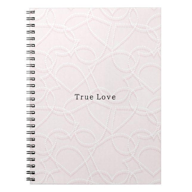 Cuaderno Romantic Large White Hearts Pink Valentine's Day (Frente)
