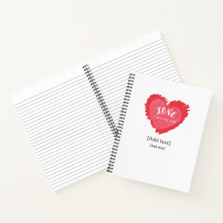 Cuaderno Romantic Love Heart Custom Name Journal - Gift for