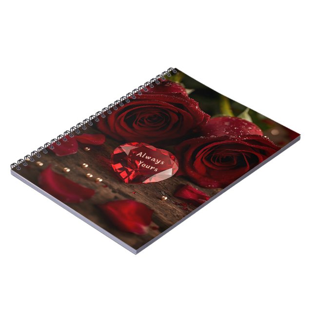 Cuaderno Romantic Red Rose Valentine Love Story Writing  (Lado Izquierdo)