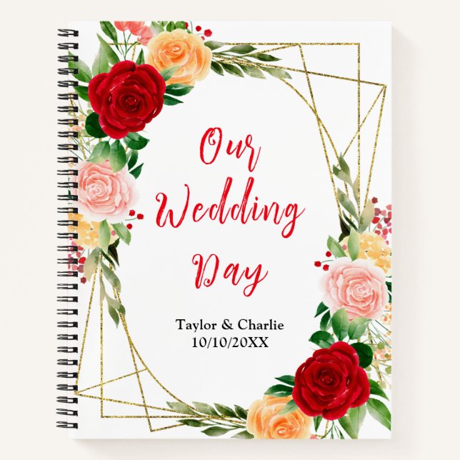 Cuaderno Romantic Roses Floral Wedding Planner (Anverso)
