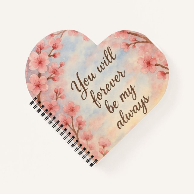 Cuaderno Romántico Blossom Love Notebook - Heart Shap (Anverso)