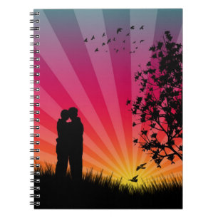 Cuaderno romántico de la puesta del sol