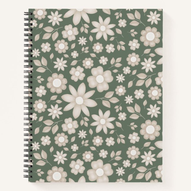 Cuaderno Romántico Floral Botánico Acuarela de Sabio Profun (Anverso)