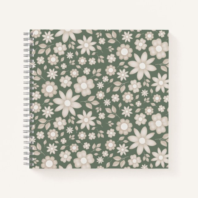 Cuaderno Romántico Floral Botánico Acuarela de Sabio Profun (Anverso)