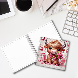 Cuaderno Romántico florece en las tierras altas de la vaca 