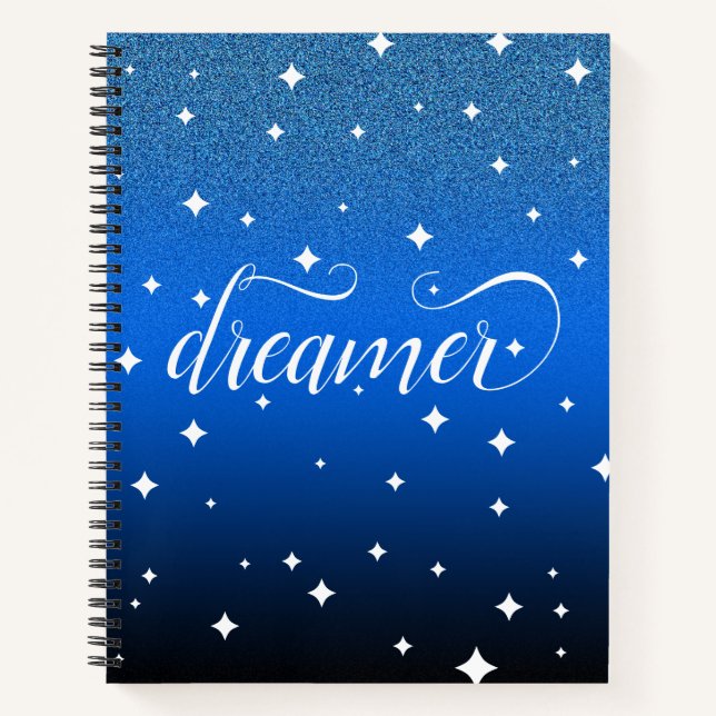 Cuaderno Romántico Ombre Midnight Blue Starry Dreamer (Anverso)