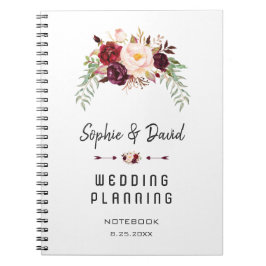 Cuaderno Romántico planificador de bodas florales de Borgoñ
