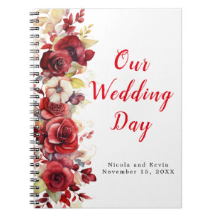 Cuaderno Romántico Roses Roses Roses Floral Wedner Planner