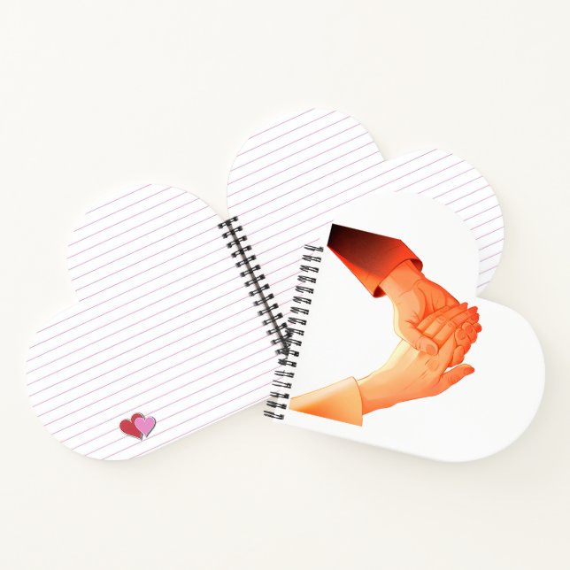 Cuaderno "Romántico sosteniendo manos Ilustracion Mug - Amo (Interior)