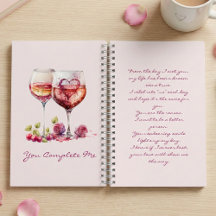 Cuaderno Romántico – Tú Me Completas Poema