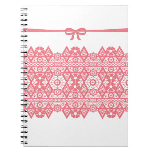 Cuaderno Romántico y romántico encaje elegante blanco