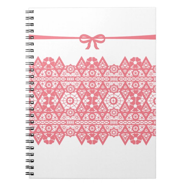 Cuaderno Romántico y romántico encaje elegante blanco (Frente)