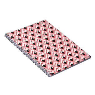 Cuaderno Rombos Rosa Rojo Formas Geométricas Bonitas