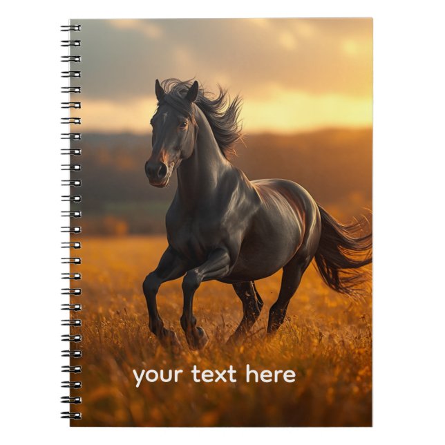 Cuaderno Rompecabezas de paisaje otoñal de semental negro m (Frente)