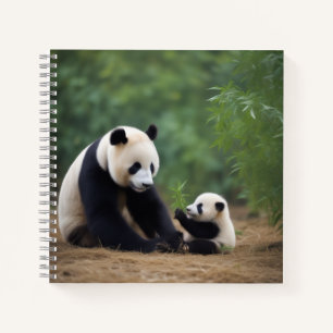 Cuaderno Rompecabezas de Panda Mamá y Bebé