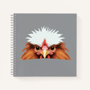 Cuaderno Rooster Peeking Cute Adorable Gracioso Personaliza