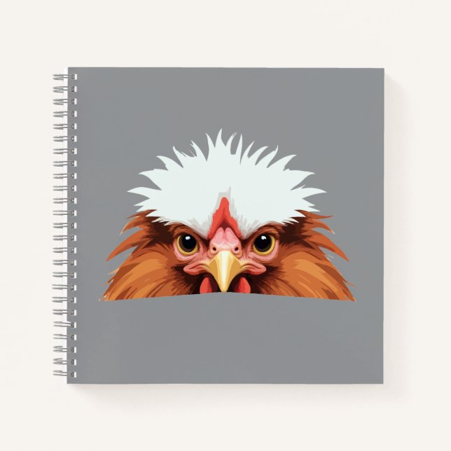 Cuaderno Rooster Peeking Cute Adorable Gracioso Personaliza (Anverso)