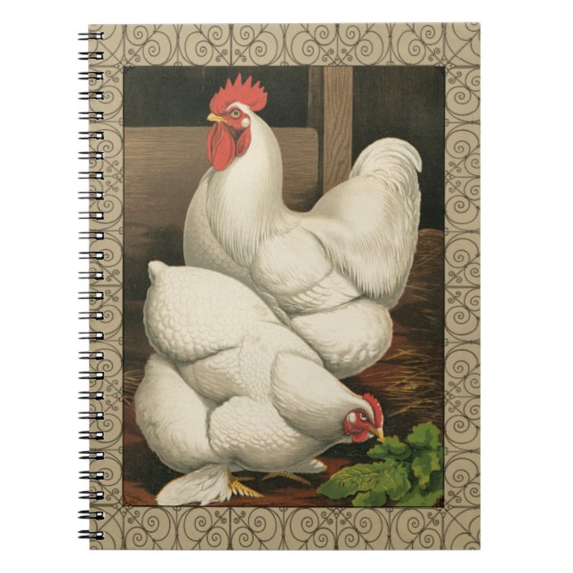 Cuaderno Roosters & Hen afuera de la Casa Hen con la fronte (Frente)