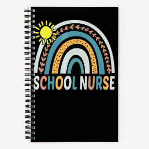 Cuaderno Ropa de arcoíris linda Enfermera escolar de vuelta