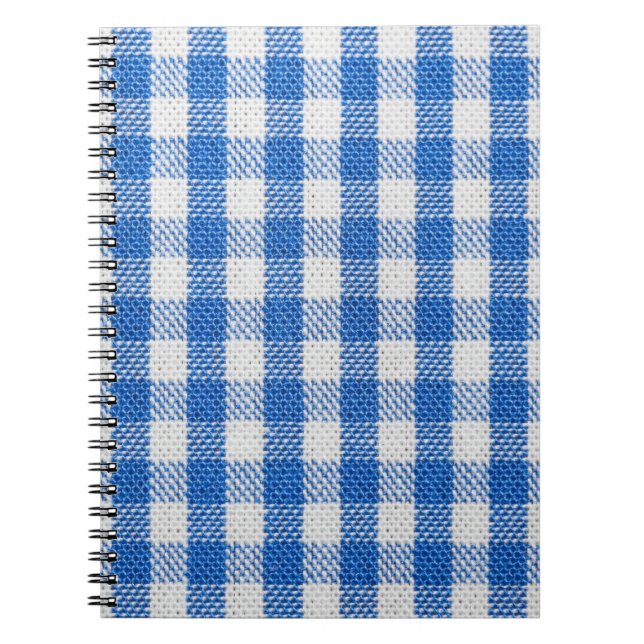 Cuaderno Ropa de comedor de color azul-blanco. (Frente)