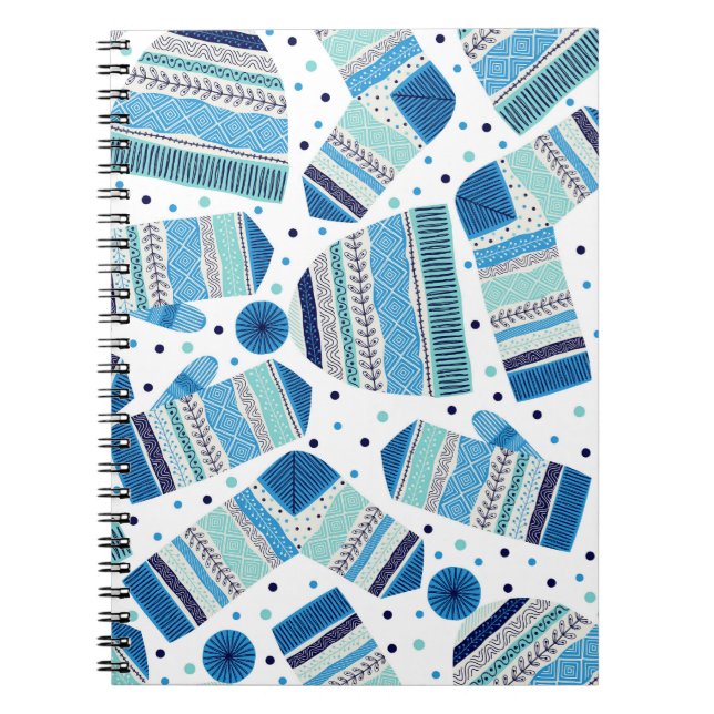 Cuaderno Ropa de invierno de punto: Acogedor patrón sin cos (Frente)