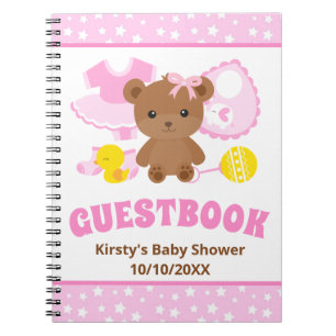 Cuaderno Ropa de osito de peluche rosa para niña Libro de v