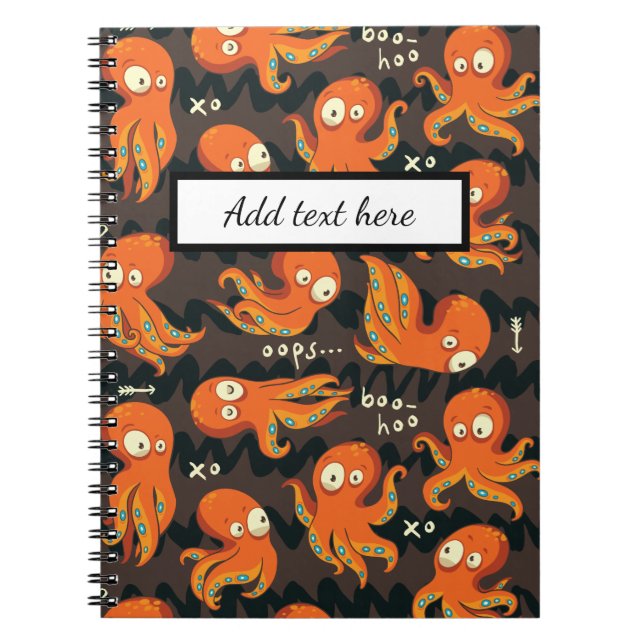 Cuaderno Ropa y decoración para niños Boo Octopus naranja y (Frente)